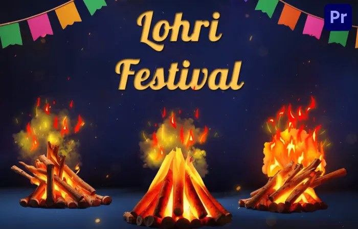 Happy Lohri Festival 3D Design Slideshow